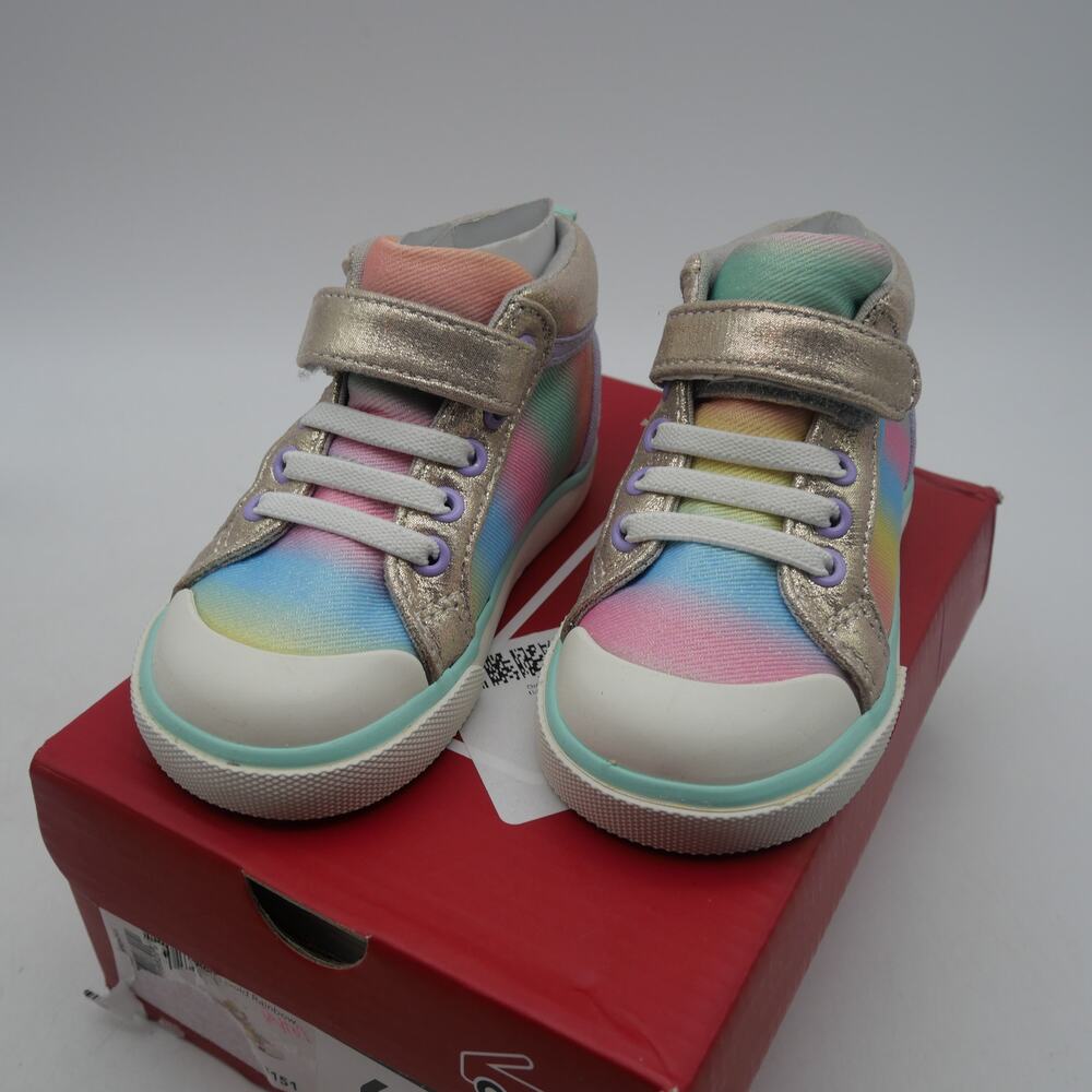 NEW See Kai Run Toddler Children's  9 Peyton Gold Rainbow High Top Shoes